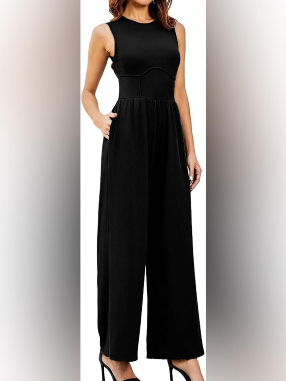 Cider Black Wide-Leg Jumpsuit
